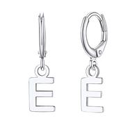 Silvora Girls Letter E Huggie Hoop Earrings, Sterling Silver Alphabet A-Z Minimalist Jewelry S925 Earring for Women Girls