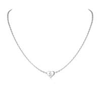 Silvora Initial Necklace Sterling Silver Necklace Name Necklace S Necklace Heart Necklaces for Women