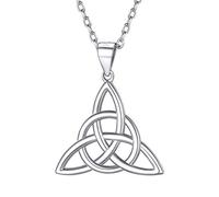 Silvora Real S925 Sterling Silver Necklace for Women Celtic Knot Pendant with Adjustable Chain 46cm Plus 5cm Extender Irish Jewellery Gift for Women Girls Mom