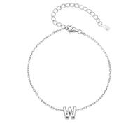 Silvora S925 Sterling Silver Bracelet for Women, Initial Charm Bracelet, Adjustable Hand Chain Letter A-Z Jewellery Gift for Women Girls Sisters Friends Mom Daughter with Gift Box