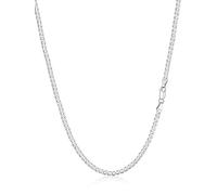 Silvora S925 Sterling Silver Chain Mens, 3mm Hypoallergenic Sturdy Cuban Curb Chain Necklace 26 inches Hip Hop Jewellery for Men Women Boy