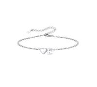 Silvora S925 Sterling Silver Heart Initial Bracelet, Love Letter A-Z Adjustable Jewellery Gift for Women Girls Sisters Friends Mom Daughter with Gift Box