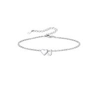 Silvora S925 Sterling Silver Heart Initial Bracelet, Love Letter A-Z Adjustable Jewellery Gift for Women Girls Sisters Friends Mom Daughter with Gift Box