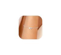 Silvora S925 Sterling Silver Heart Initial Bracelet, Love Letter A-Z Adjustable Jewellery Gift for Women Girls Sisters Friends Mom Daughter with Gift Box