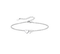 Silvora S925 Sterling Silver Heart Initial Bracelet, Love Letter A-Z Adjustable Jewellery Gift for Women Girls Sisters Friends Mom Daughter with Gift Box