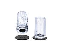 silwy DRINKING CUPS, High-Tech Plastic Shot Glasses with Magnetic Metal Nano Gel Pads - Set of 2