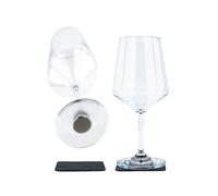 Silwy® High-Tech Magnetic Plastic Glasses Wine Classic with Metal Nano Gel Pads - Perfect for Camping, Caravanning and Boating (Wine // 0.5 L // Set of 2)