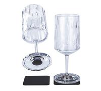 silwy® High-Tech Magnetic Plastic Glasses with Metal Nano Gel Pads - Perfect for Camping, Caravaning and Boating (Wine // 0.3 l // Set of 2)