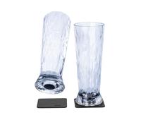 Silwy® HIGH-TECH Plastic Magnetic Glasses Includes Metal Nano Gel Pads - Non-Slip Camping Glasses, Boat and Yacht Accessories (Beer // 0.5L // Set of 2)