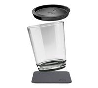Silwy® Magnetic Drinking Cup in Pearl Grey with a Leak-Proof Lid and a Metal Nano Gel Pad for Stable Placement and Transport - Perfect for Camping and Boating