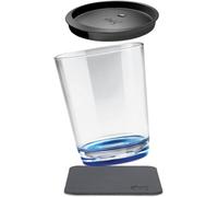 silwy Magnetic drinkware - Non-Slip, Shatter-Proof Plastic Cup with an Integrated Magnet, a Metallic Coaster and a lid - for Camping, Boating, Children - Made in Germany - Lui Blue