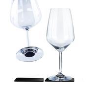 Silwy® Magnetic Glasses, Fine Crystal Glasses with Perfectly Integrated Magnet and Metallic Nano Coasters (Wine Bordeaux)