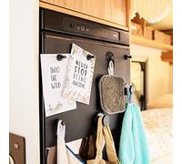 Silwy® Magnetic Notice Board Black (40 x 27 cm) with 3 Magnetic Hooks and 4 Magnetic Pins, DIY Can Be Cut to Size, No Permanent Attachment and No Drilling, Accessories for the Office, Camper and on