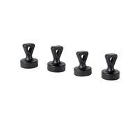 silwy® Magnetic Pins Flex - 4 Strong Cone Neodymium Magnetic Pins (N52) with 1.9 kg Adhesive Force, Magnetic Pins for Office, Home, Camper and Boat in Black