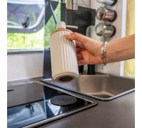 Silwy® Magnetic Soap Dispenser with Metal Nano Gel Pad Black - No Drilling Refillable for Liquid Soap, Detergent & Disinfectant, Reusable Nano Gel Pad, Made in Germany