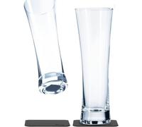 silwy Magnetic System, Crystal Glasses with Integrated Magnet and Metallic Coasters - Non-Slip Camping Glasses, Boat Yacht Accessories // Beer