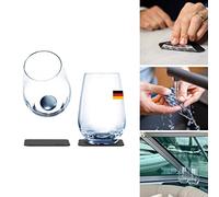 silwy Magnetic System, Crystal Glasses with Integrated Magnet and Metallic Coasters - Non-Slip Camping Glasses, Boat Yacht Accessories // longdrink