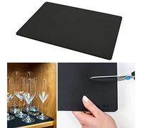 Silwy® Metal Mat Black in Leather Look for Storing Magnetic Harness, 36 x 27 cm, Can Be Cut to Size, Perfect for Caravanning and Boating