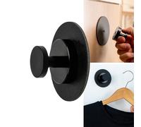 Silwy® Spot Magnetic Hook with Metal Pad 3M in 8 cm Black - Mounting Option with 4 kg Tensile Force - Versatile Use