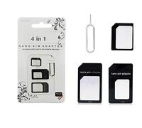 SIM Card Adapter Kit with SIM Ejector Pin Convert Nano SIM to Micro SIM Standard SIM to Nano - 4 in 1 SIM Tool kit for iPhone X XR 8 7 6 5 4 BLACK