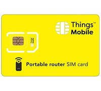 SIM Card for PORTABLE ROUTER - Things Mobile - with Global Coverage and Multi-Operator GSM/2G/3G/4G LTE Network, No Fixed Costs, No Expiration Date and Competitive Rates, with €10 Credit Included