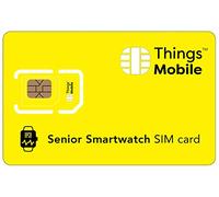SIM Card for SENIOR SMARTWATCH - Things Mobile - Global Coverage, Multi-Operator GSM/2G/3G/4G LTE Network, No Fixed Costs, No Expiration Date, Competitive Rates. €25 Credit Included + Free €5 Credit