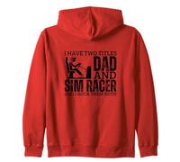 Sim Racer And Dad Proud Men Funny Sim Racing Zip Hoodie