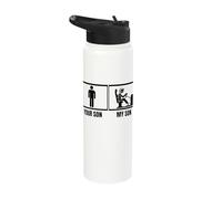 Sim Racer Your Son My Son Dad Mom Funny Sim Racing Stainless Steel Insulated Water Bottle