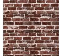 Simabsie Red Brick Peel and Stick Wallpaper 44x1000cm - Vintage Textured Self-Adhesive Vinyl, Waterproof & Removable Wall Mural for Fireplace, Bedroom, Living Room