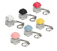 Simaixing 6 Pcs Keyboard Fidget Keychain Decompression, Mechanical Keyboard Fidget Clicker, Stress Relief Key board Button for Adult Gifts to Relief Pass Time (Color A)
