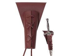 Simaixing Dagger Holder Sword Belt with Lacing, Medieval-Style Sword Frog, Adjustable Leather Sword Holster for Costume Cosplay, Belt Sheath Accessory and Renaissance Accessories (Burgundy)