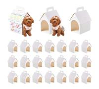 Simaixing Dog Party Favor Boxes House Shaped Adopt Puppy Treat Gift Boxes with Hole and Handle for Christmas Pet Adoption Birthday Party DIY Crafting Supplies White (24 PCS)