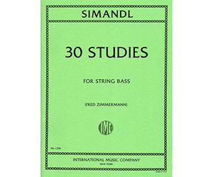 Simandl - 30 Studies For the Development of Tone For Bass Published by International Music Company