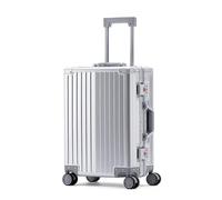 SIMANLI All Aluminum 24 inch Suitcases Carry On Luggage Hard Shell Suitcase Aluminum Alloy Trolley Case with TSA Locks Silent Spinner Wheels (Silver,24 inch)
