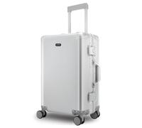SIMANLI All Aluminum Suitcases 20 Inch Lightweight Carry On Luggage Aluminum Alloy Alloy Trolley Boardable Cabin Suitcase with TSA Locks Silent Spinner Wheel (Silver-2,20 inch)