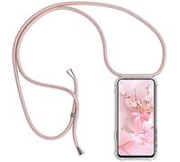 SIMao Necklace Case for Huawei Mate 20X 5G Cover with Neck Strap Phone Chain Case Crossbody Necklace with Cord Transparent Silicone Case with Adjustable Lanyard Case with Strap Cord, Pink