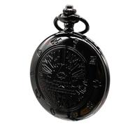 SIMAOTE Vintage Pocket Watch, Gravity Falls - Bill Cipher Pocket Watch with Chain for Men Women, Black, Classic