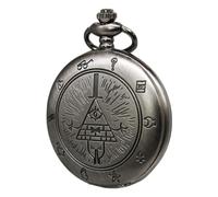 SIMAOTE Vintage Pocket Watch, Gravity Falls - Bill Cipher Pocket Watch with Chain for Men Women, Bronze-2, Vintage