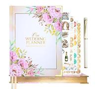 Simar Shop Luxury Wedding Planner Book for Bride - Floral Hardcover Organizer with Budget Tracker, Checklist, Calendar, Vision Board, Stickers & Pen - Engagement or Bridal Shower Gift for Bride-to-Be
