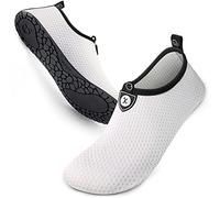 SIMARI Water Shoes Womens and Mens Quick-Dry Aqua Socks Barefoot for Outdoor Beach Swim Surf Yoga Exercise, 502 Circular White, Size 46, SWS001