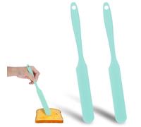 simarro 2 Pcs Long Silicone Jar Spatulas, Baking Scraper Silicone Jar Dough Scraper Blender Butter Scraper Mixing Scraper Sourdough Stirring Stick Jam Spreader for Scraping Icing Sugar, Bread Cream