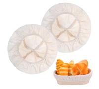 simarro 2PCS Proofing Basket Cloth Bowl Covers, Bread Proofing Cloth Liner Reusable Sourdough Baking Basket Cover Natural Rattan Banneton Proofingcloth Elastic Linen for Bakery Home Baking