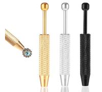simarro 3-Piece Set of Perforated Ball Grabber, 4-Claw Stainless Steel Rhinestone Picking Tool, Mini Grabber Pen Tweezers, Electronic Component Perforation Auxiliary Pen, Diamond Pearl Gemstone