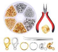 simarro 460 Pcs Lobster Clasps Set, Lobster Clasps for Jewelry Making with Closed Jump Rings Pliers Tweezers, Metal Closures Clasps for DIY Craft Bracelet Necklace Ankle Making (Gold Silver)