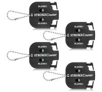 simarro 4pcs Golf Stroke Counter, Portable Golf Score Stroke Counter With Dial Resetting Tool Key Chain Outdoor Sports Scoreboard for Different Kinds Of Competitions And Games