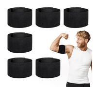 simarro 6PCS Captain Armbands, Black Elastic Protective Arm Band Adjustable Leader Armband, Team Sport Arm Badge Funeral Mourning Band for Basketball Volleyball Team