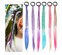 simarro 6pcs Colored Braids Hair Extensions, Braided Ponytail Extension