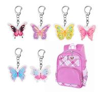 simarro 6pcs Cute Butterfly Key Chains Acrylic Colorful Butterfly Keychain Charm Gifts for Besties Gifts for Women Girls