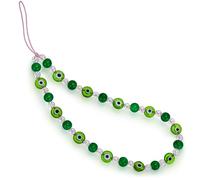 Simarro Evil Eye Phone Charm - Green Glass Devil Eye Beaded Phone Lanyard Wrist Strap Keychain for Men & Women