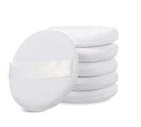 simarro Pack of 6 Round Powder Puff, 6.5 cm Makeup Powder Puff Cotton Face Sponge Wet and Dry Use Round Powder Puff for Loose Powder Pressed Powder Blush Cushion Applicator (White)
